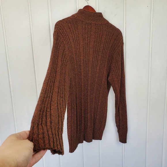 Oscar De La Renta Men's Large Cable Knit Sherpa 1/4 Zip Pullover Sweater - Picture 9 of 10